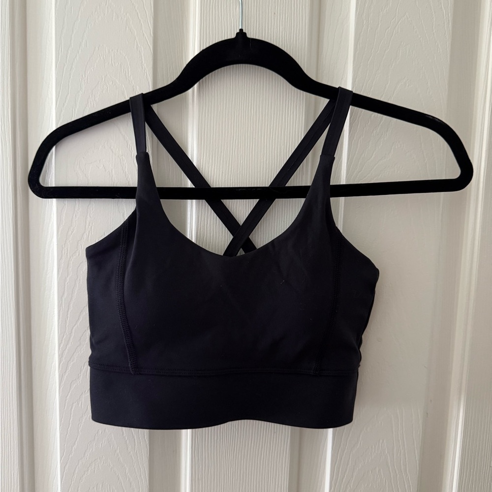 Black strappy sports bra